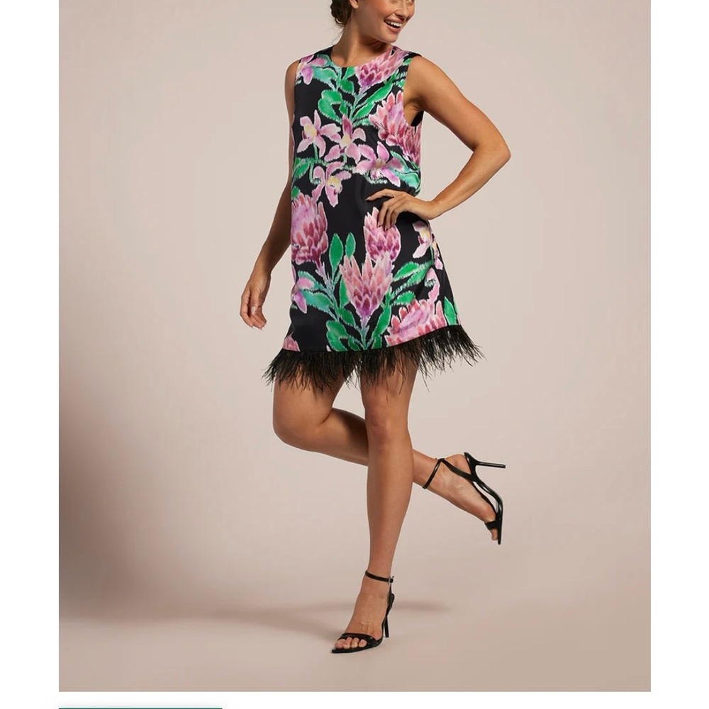 Tori Richard Black and Pink Floral Dress
